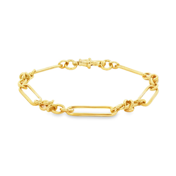 9ct Yellow Gold Fetter and Knot 7.5''/19cm Bracelet