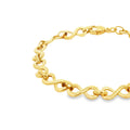 9ct Yellow Gold Infinity 1 7.5''/19cm Bracelet