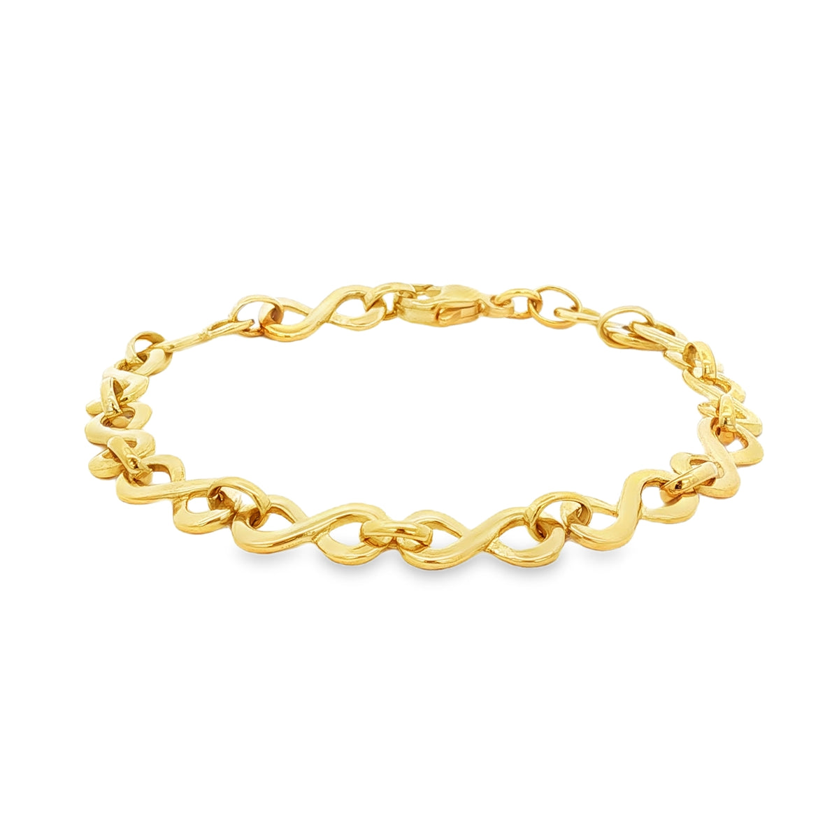 9ct Yellow Gold Infinity 1 7.5''/19cm Bracelet
