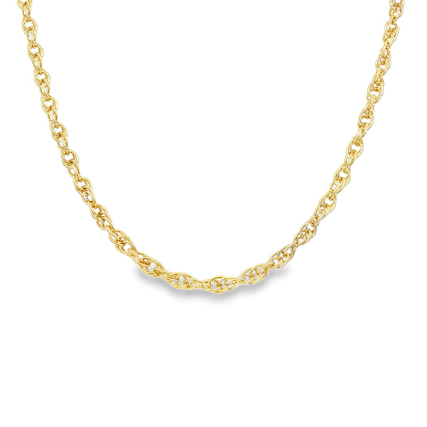 9ct Yellow Gold 24 Prince of Wales Rope 16''/40cm Chain