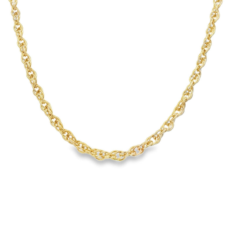 9ct Yellow Gold 28 Prince of Wales Rope 16''/40cm Chain