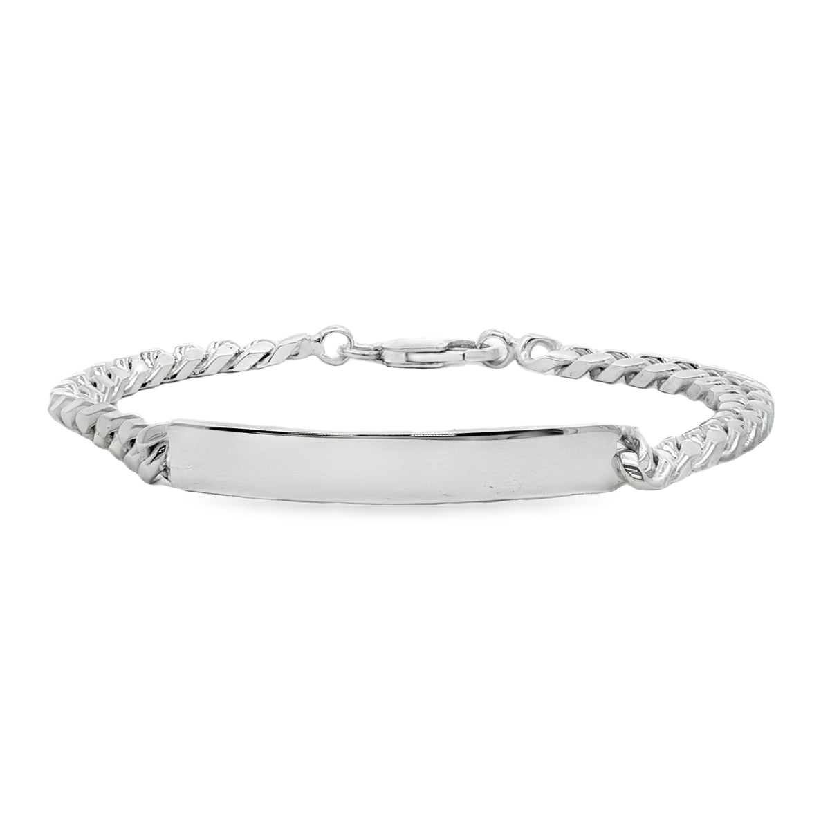 Silver Classic Curb 2 Gents 8.5'' Identity Bracelet