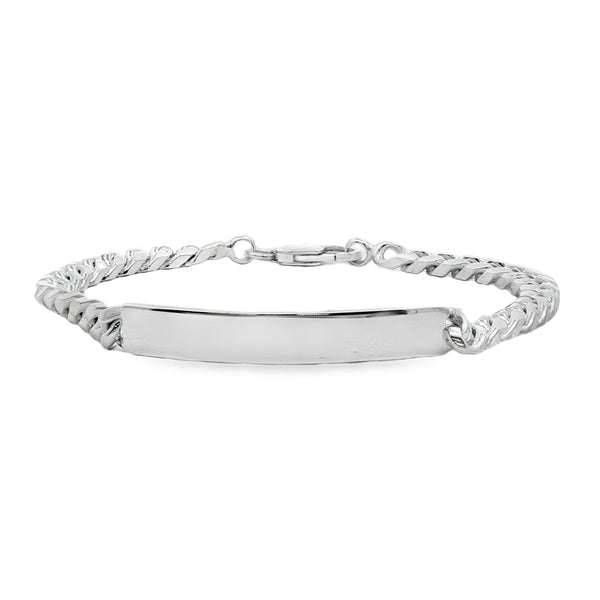 Silver Classic Curb 2 Gents 8.5'' Identity Bracelet