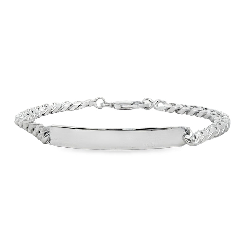 Silver Classic Curb 2 Gents 8.5'' Identity Bracelet