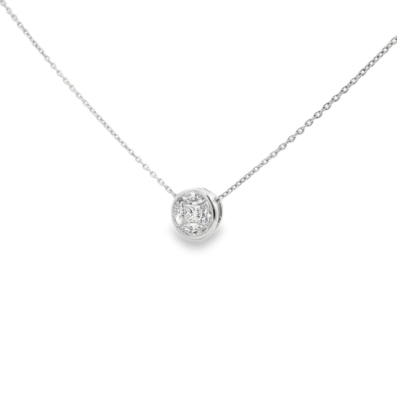 Diamond Mixed Cut Cluster 18ct White Gold 0.49ct Pendant