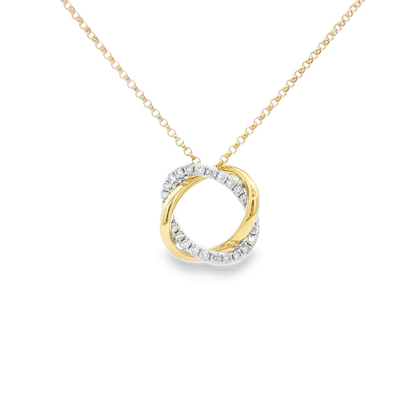 Diamond 18ct Yellow & White Gold 0.20ct Pendant