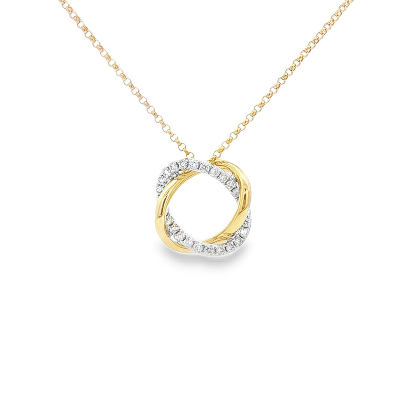 Diamond 18ct Yellow & White Gold 0.20ct Pendant