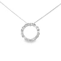 Diamond Baguette and Round 1.08ct 18ct White Gold Circle Pendant