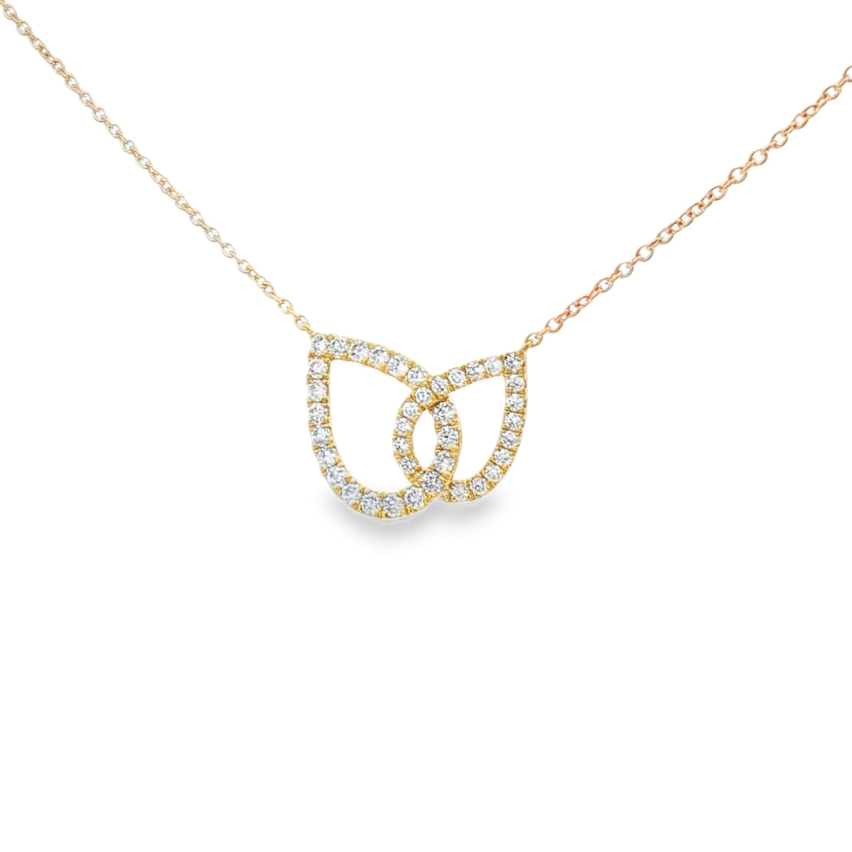 Diamond Interlinked Drop 0.56ct 18ct Yellow Gold Pendant