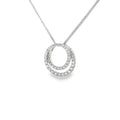 Diamond Double Circle 0.43ct 18ct White Gold Pendant