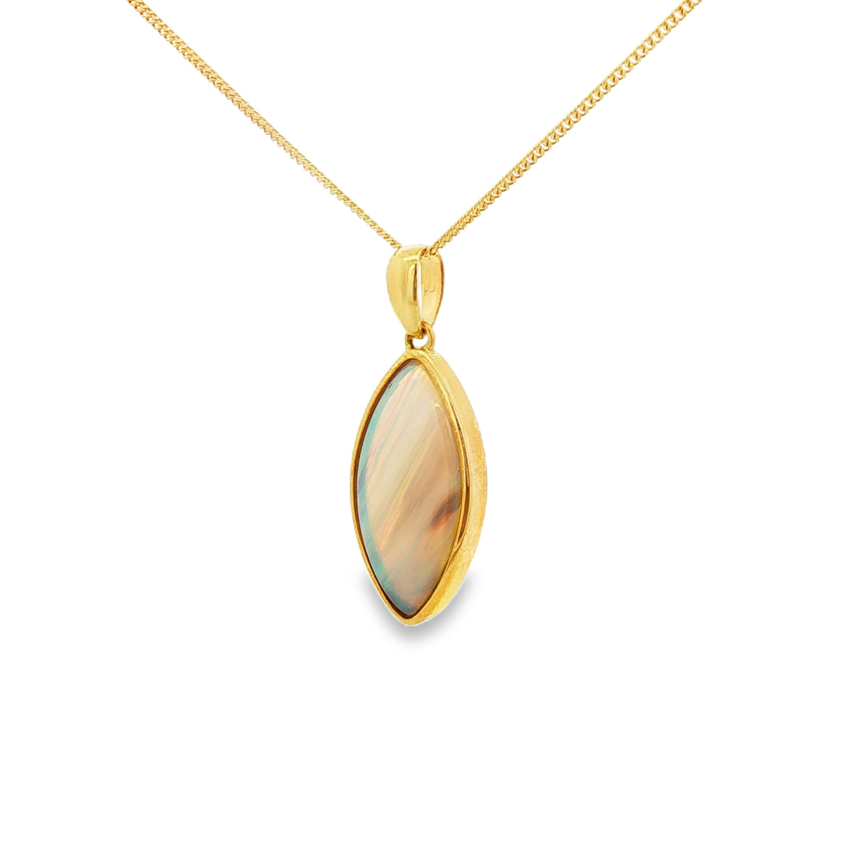 Opal Solid Marquise 9ct Yellow Gold Pendant