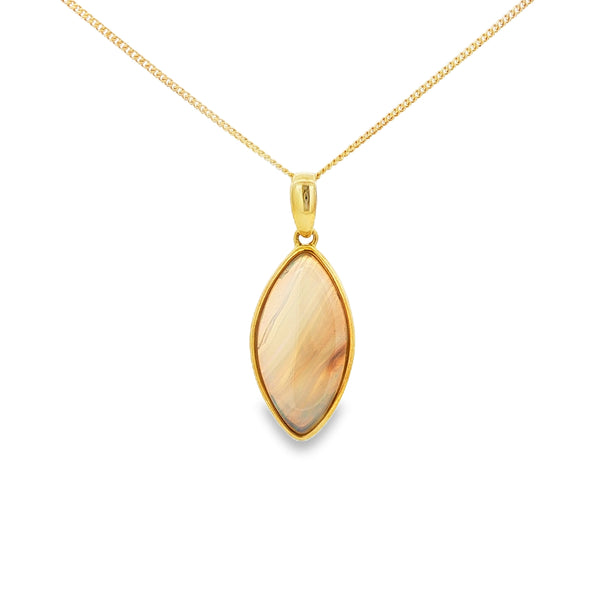 Opal Solid Marquise 9ct Yellow Gold Pendant