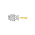 Diamond 3 Stone 2.40ct Radiant Cut 18ct Yellow Gold & Platinum Ring