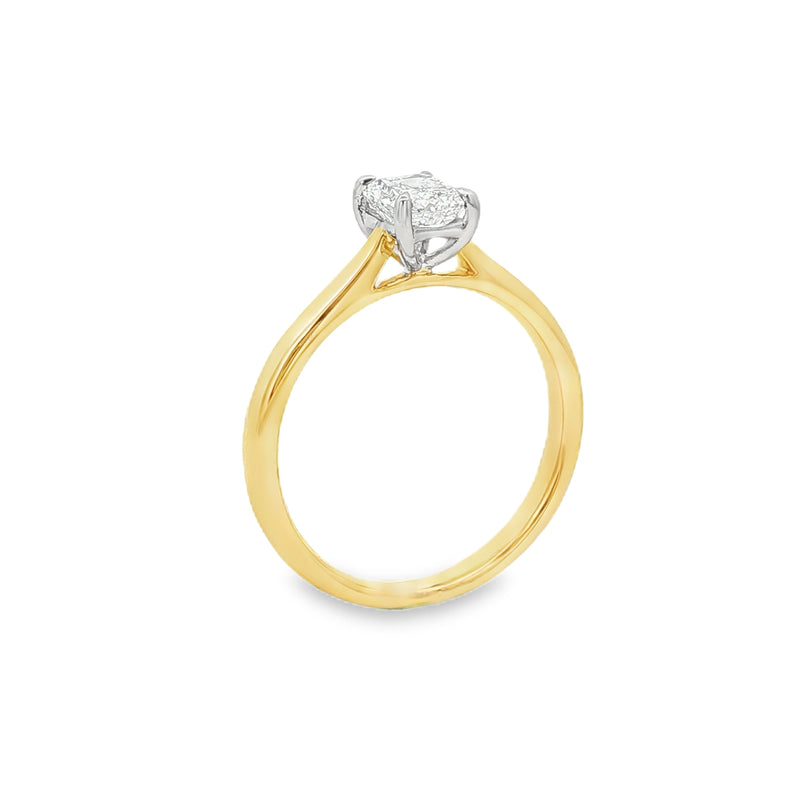 Yellow Gold Radiant Cut 0.70ct Diamond Ring