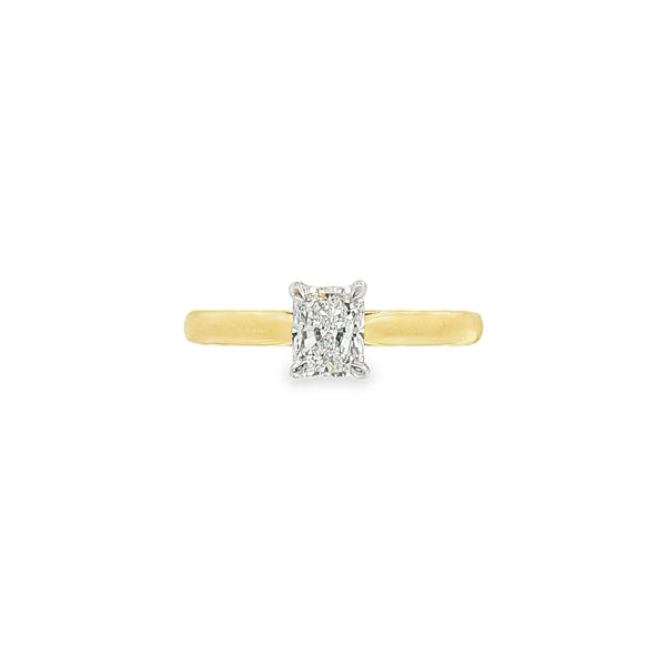 Yellow Gold Radiant Cut 0.70ct Diamond Ring
