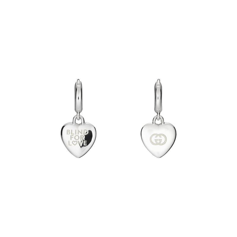 Gucci Blind For Love Sterling Silver Hoop Earrings