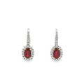 Ruby & Diamond Oval Platinum & 18ct Yellow Gold Drop Earrings