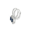 Sapphire & Diamond Oval Platinum Drop Earrings