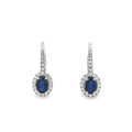 Sapphire & Diamond Oval Platinum Drop Earrings