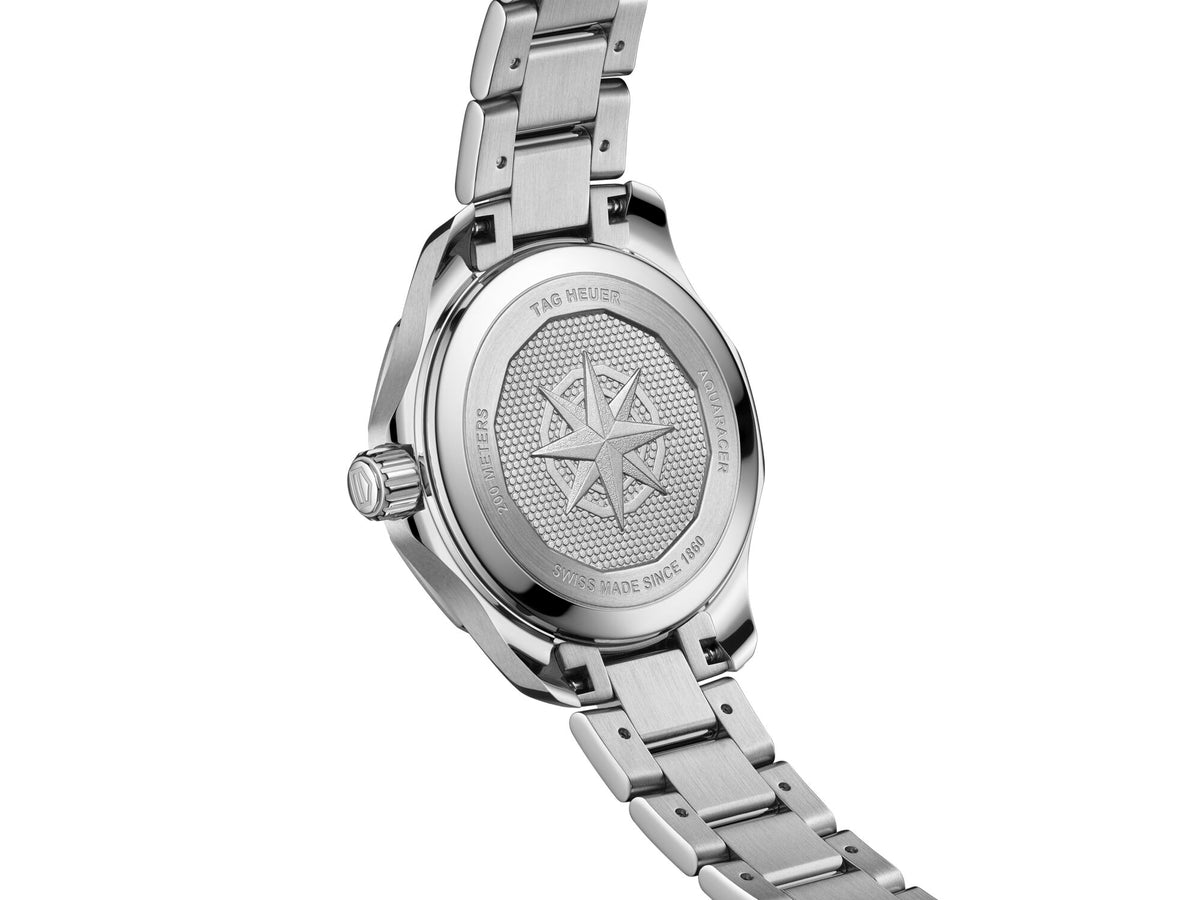 Tag Heuer Aquaracer Ladies Steel & Yellow Bezel, Diamond Dial 34mm WBP1325.BA0005