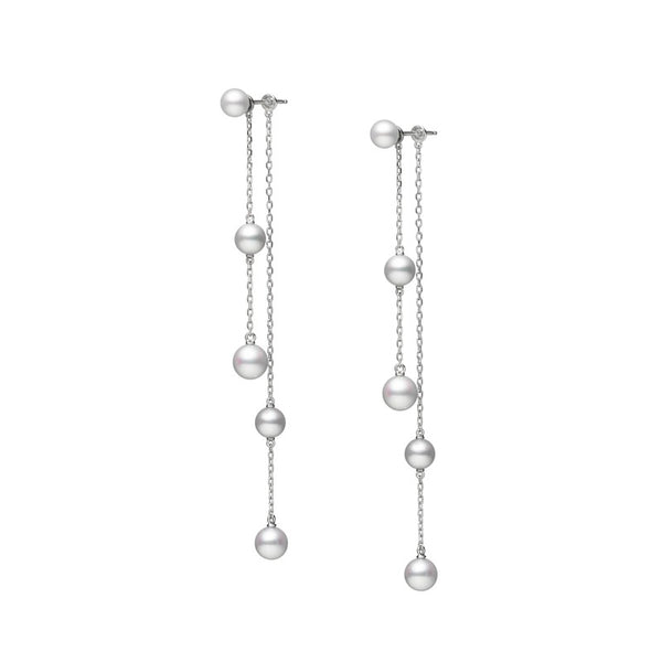 Mikimoto Covertible Akoya Cultured Pearl Drop Earrings in 18ct White Gold