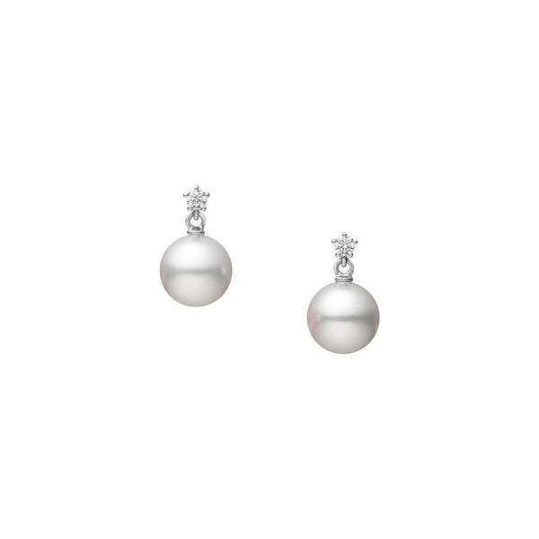 Mikimoto Akoya Cultured 7.25mm 18ct White Gold Drop Earrings