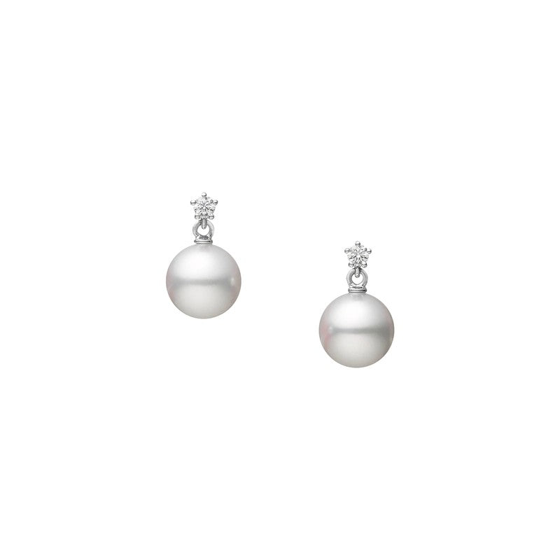 Mikimoto Akoya Cultured 7.25mm 18ct White Gold Drop Earrings