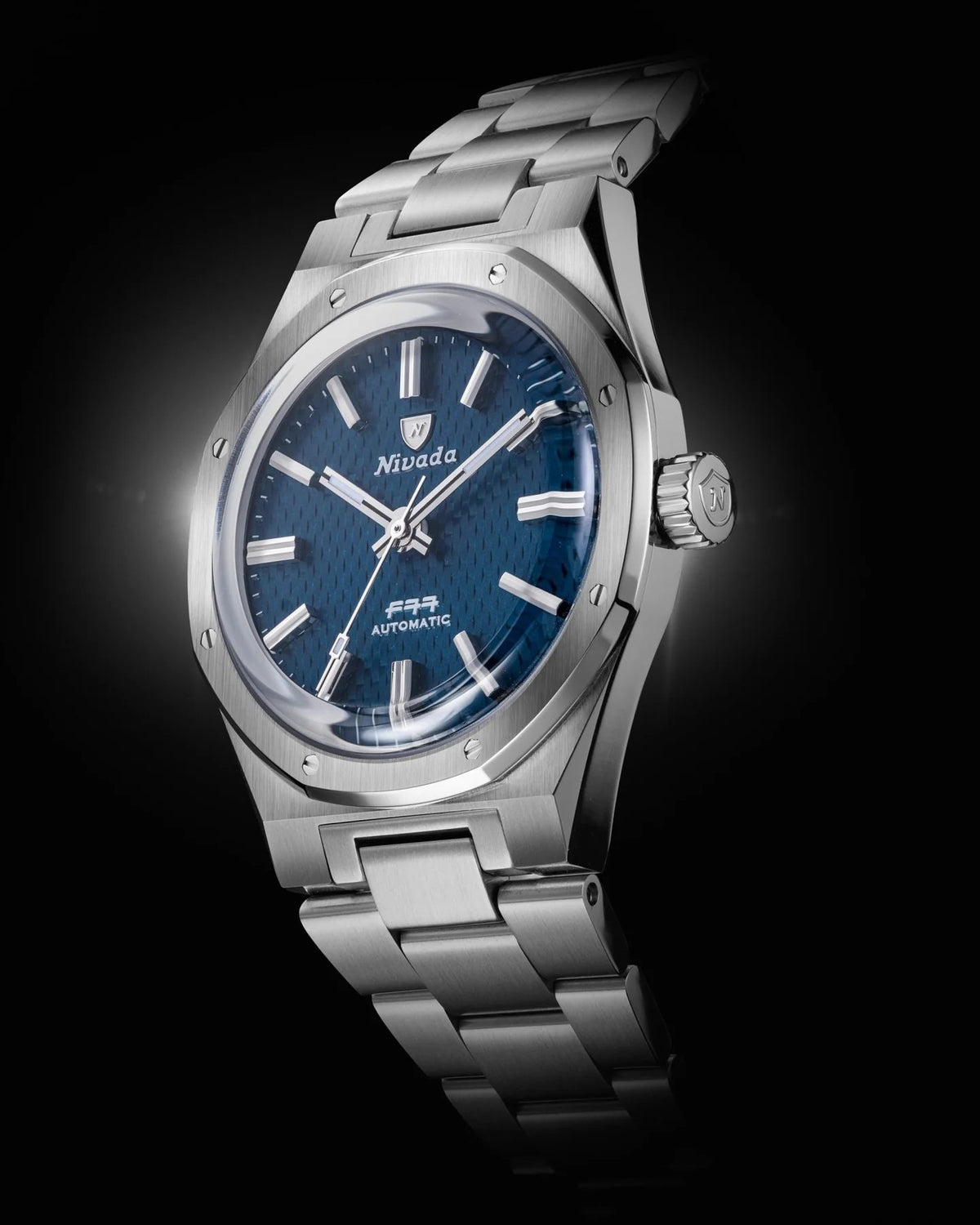 Nivada Grenchen F77 Blue No Date 41mm Watch 68041A77B