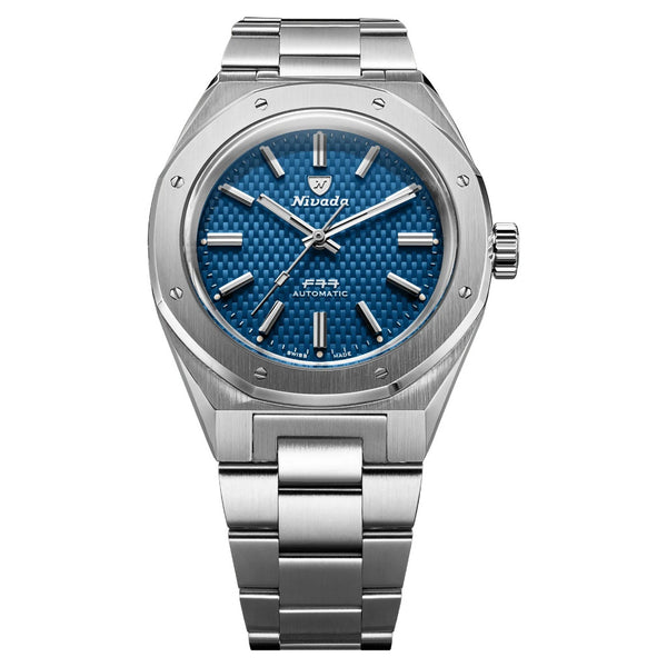 Nivada Grenchen F77 Blue No Date 41mm Watch 68041A77B