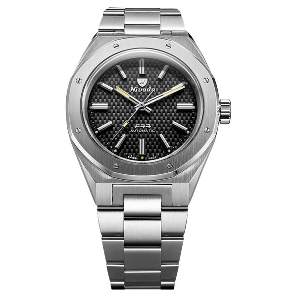 Nivada Grenchen F77 Black MK2 No Date 41mm Watch 68041A77A
