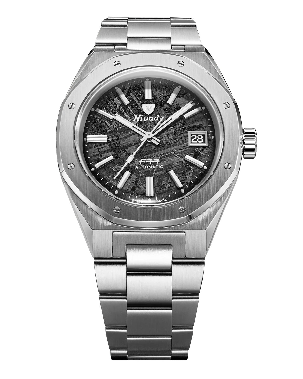 Nivada Grenchen F77 Meteorite Date 41mm Watch 69041A77C