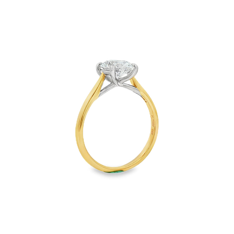 Oval Cut 1.57ct Lab Grown Diamond 18ct Yellow Gold & Platinum Ring
