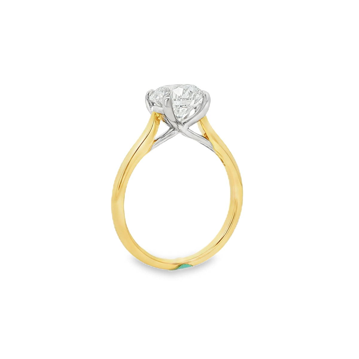 Round Brilliant 2.00ct Lab Grown Diamond 18ct Yellow Gold & Platinum Ring