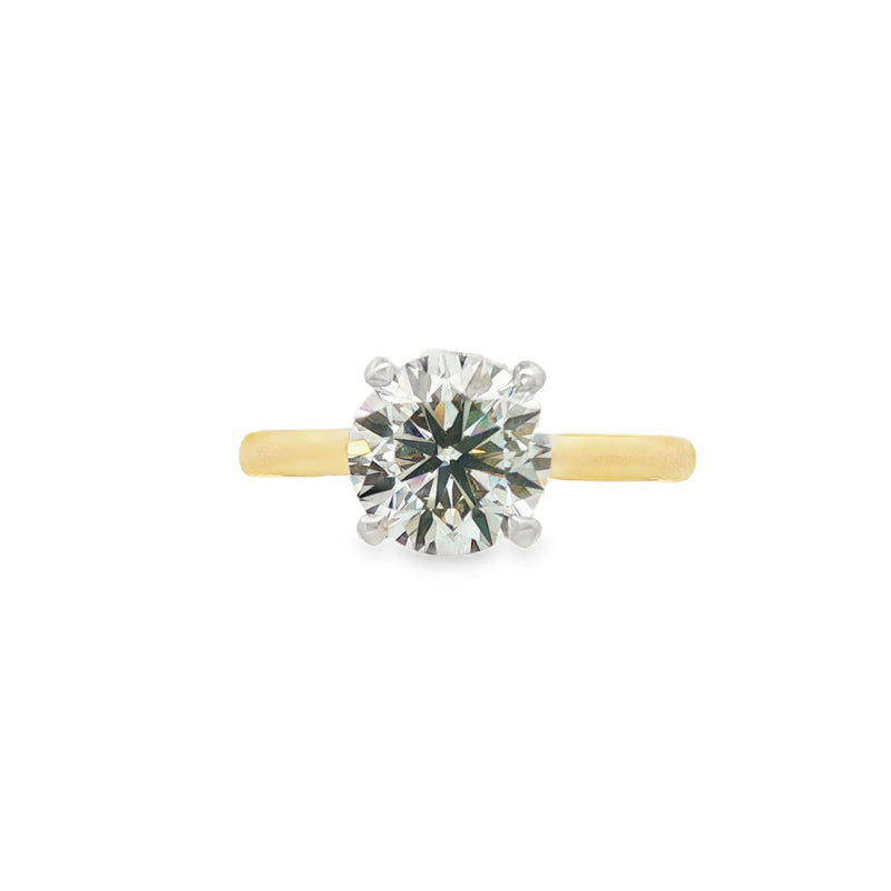 Round Brilliant 2.00ct Lab Grown Diamond 18ct Yellow Gold & Platinum Ring