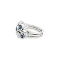 Sapphire & Diamond Round Brilliant Cut 9 Stone 18ct White Gold Ring