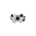 Sapphire & Diamond Round Brilliant Cut 9 Stone 18ct White Gold Ring