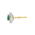 Emerald & Diamond Pear Shape Cluster 18ct Yellow & White Gold Ring