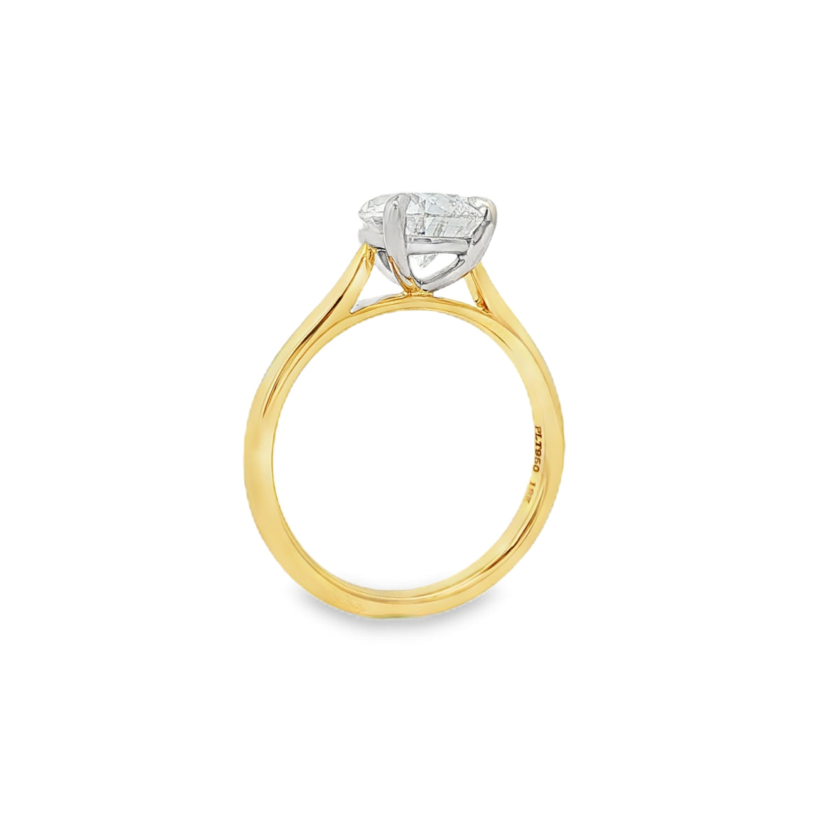 Pear Cut 2.18ct Lab Grown Diamond 18ct Yellow Gold & Platinum Ring