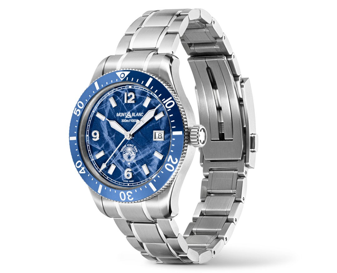 Montblanc Iced Sea Automatic Date Blue 41mm Watch MB129369