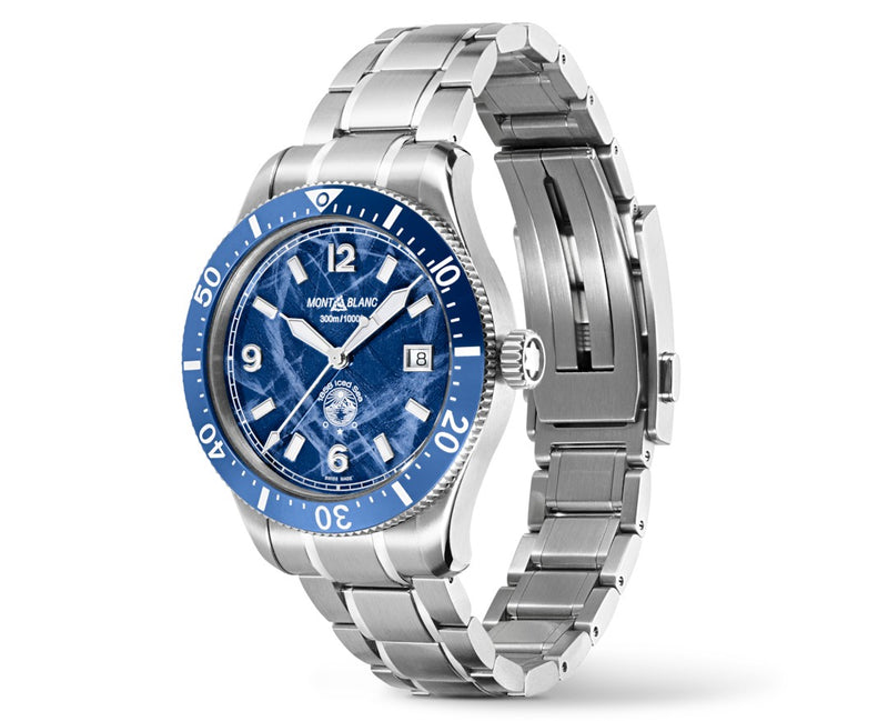 Montblanc Iced Sea Automatic Date Blue 41mm Watch MB129369