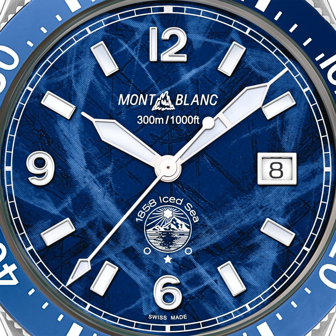 Montblanc Iced Sea Automatic Date Blue 41mm Watch MB129369