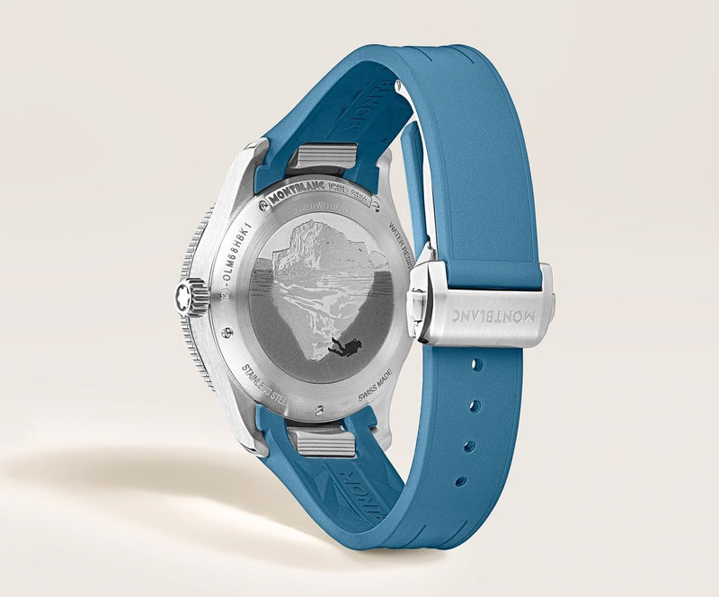 Montblanc Iced Sea Automatic Date 0 Oxygen Light Blue 38mm Watch MB134023
