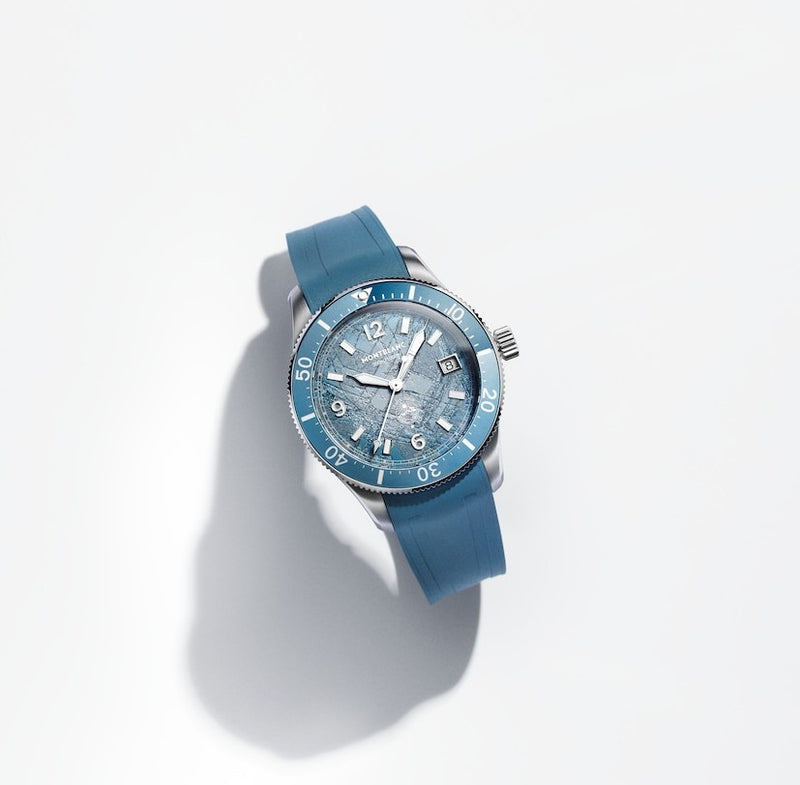 Montblanc Iced Sea Automatic Date 0 Oxygen Light Blue 38mm Watch MB134023