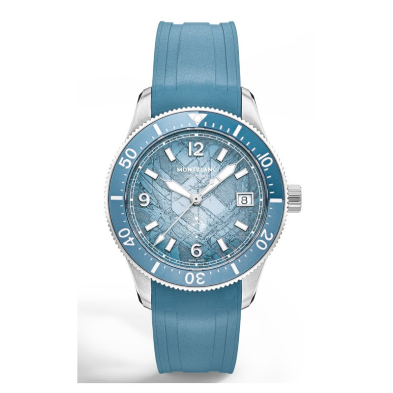 Montblanc Iced Sea Automatic Date 0 Oxygen Light Blue 38mm Watch MB134023
