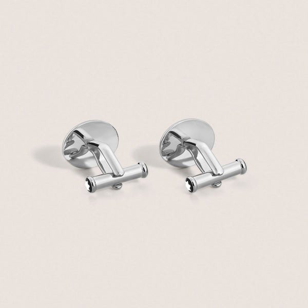 Montblanc Meisterstück Oval Cufflinks with Black Geometric Lacquer Inlay MB134468