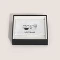 Montblanc Meisterstück Oval Cufflinks with Black Geometric Lacquer Inlay MB134468