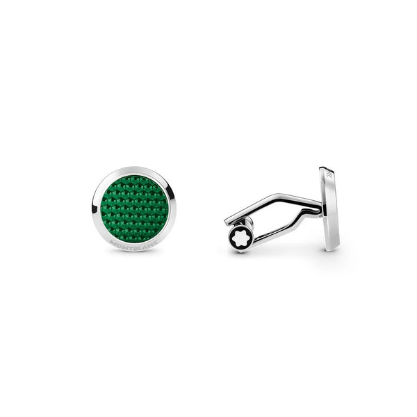 Montblanc Meisterstück Cufflinks with Green Patterned Lacquer Inlay MB129831