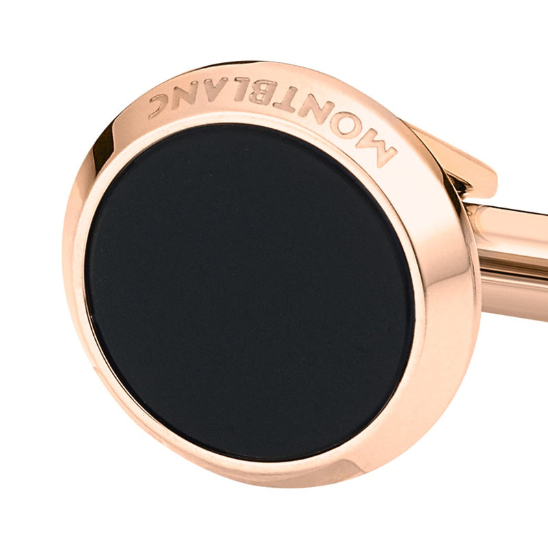 Montblanc Meisterstück Cufflinks with Onyx Inlay, Rose PVD MB116663