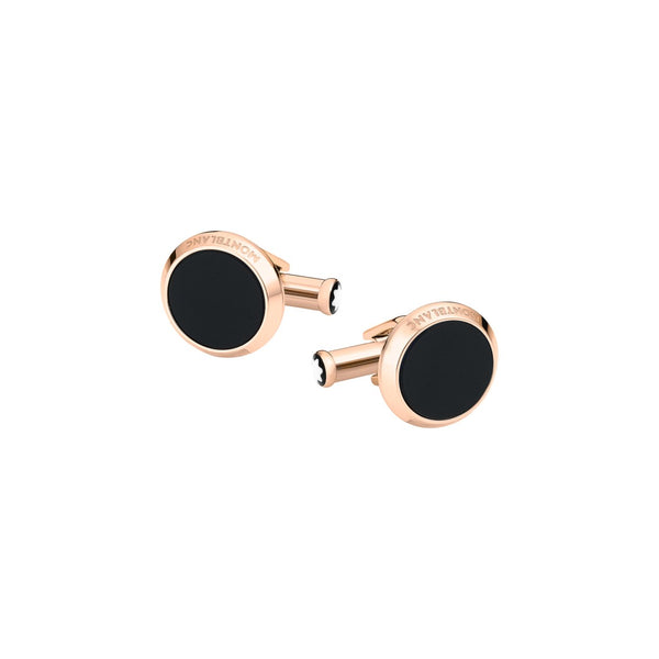 Montblanc Meisterstück Cufflinks with Onyx Inlay, Rose PVD MB116663