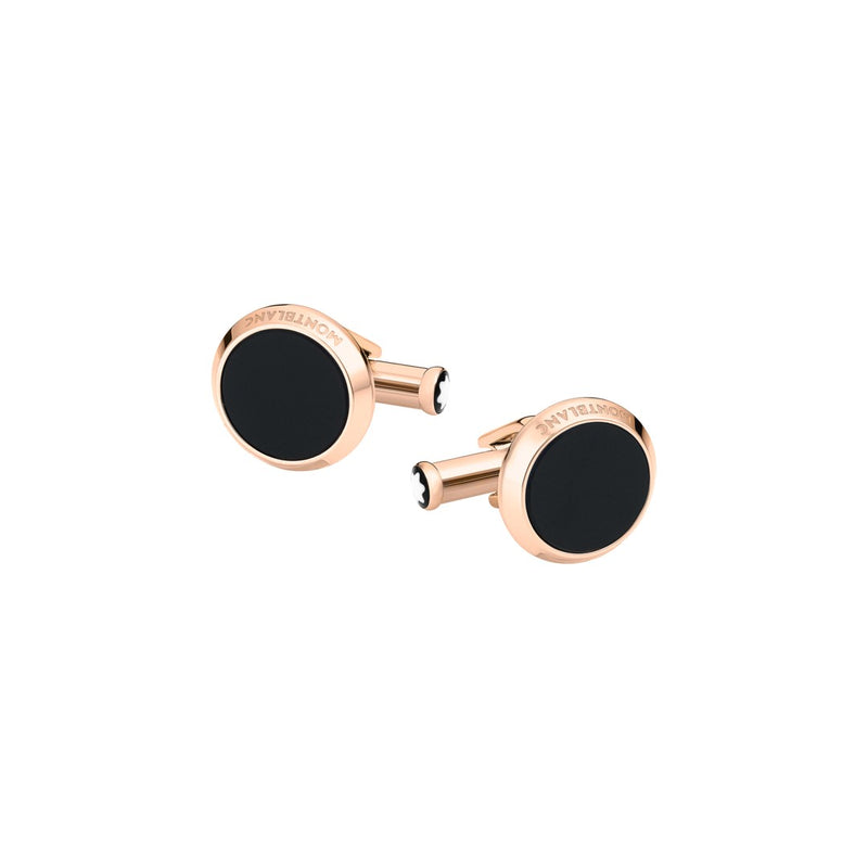 Montblanc Meisterstück Cufflinks with Onyx Inlay, Rose PVD MB116663